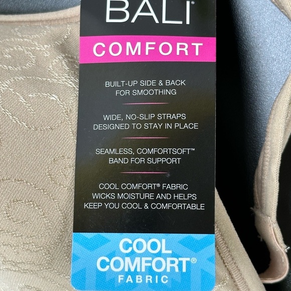 Bali Comfort Seamless Cool Comfort Bra 42B Soft Lightly Padded Smoothing - Picture 7 of 10